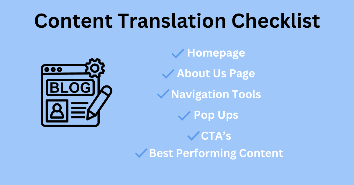 Lista de verificación de traducción de contenido